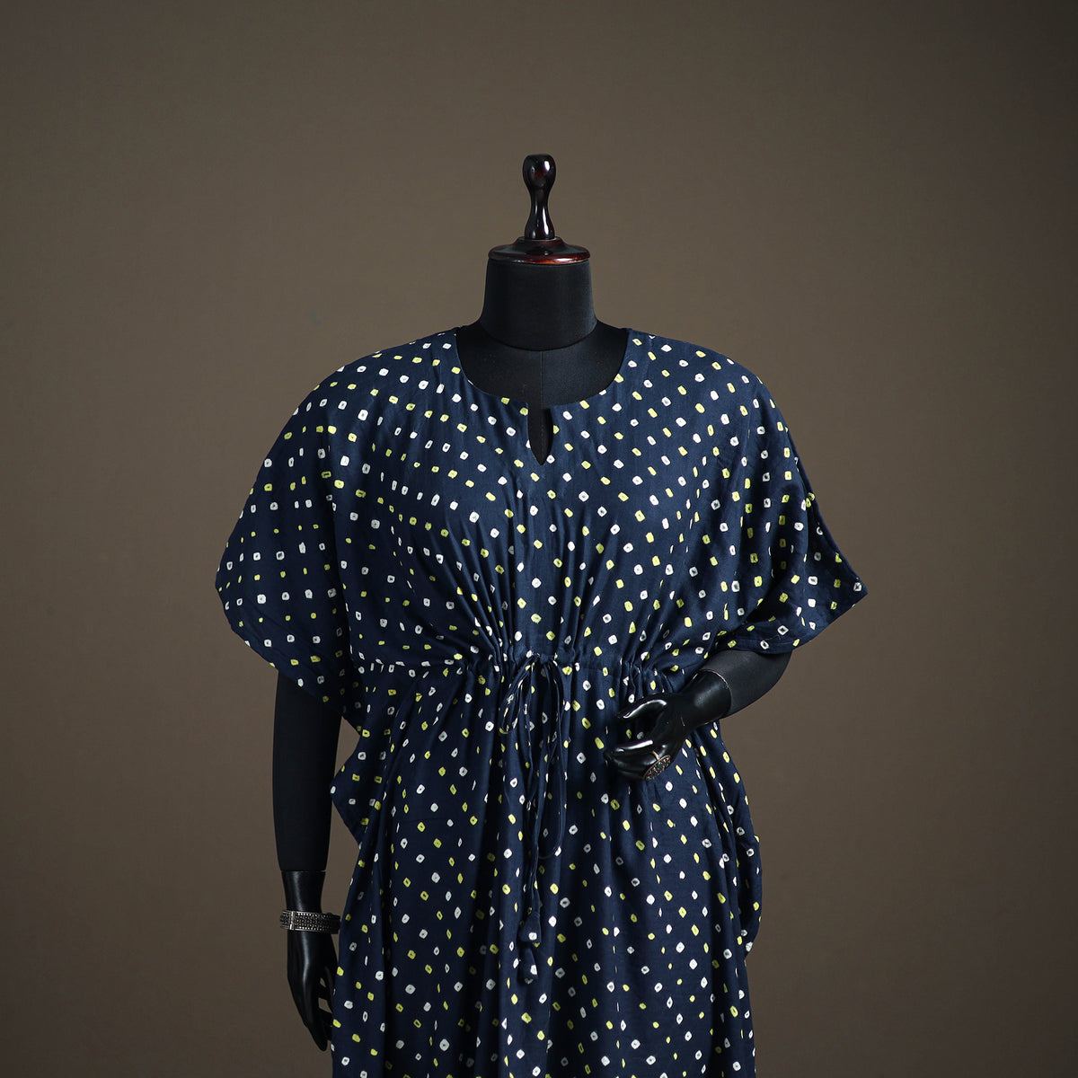 Bandhani Tie-Dye Cotton Long Kaftan 20