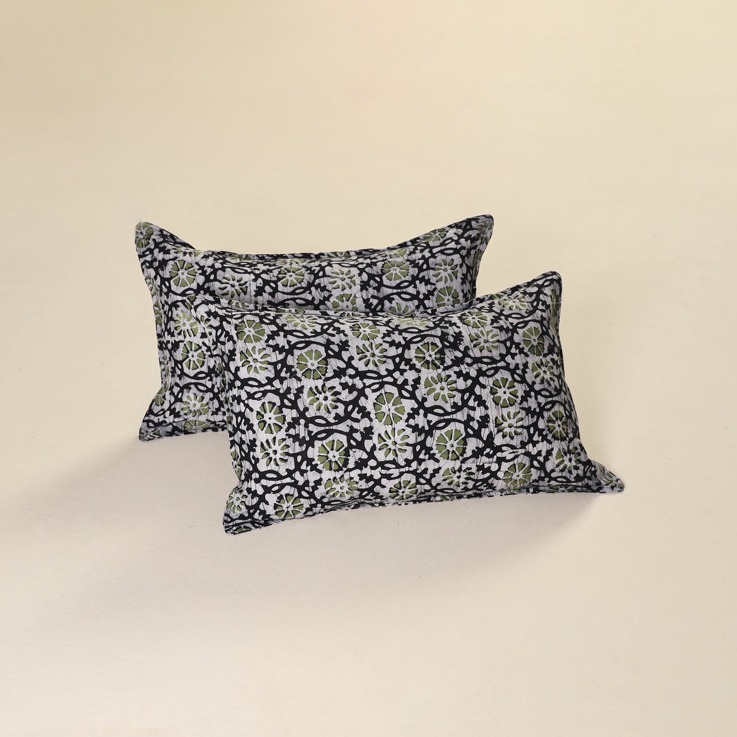 Hand Block Batik Print Pillow Covers (Set of 2) 19