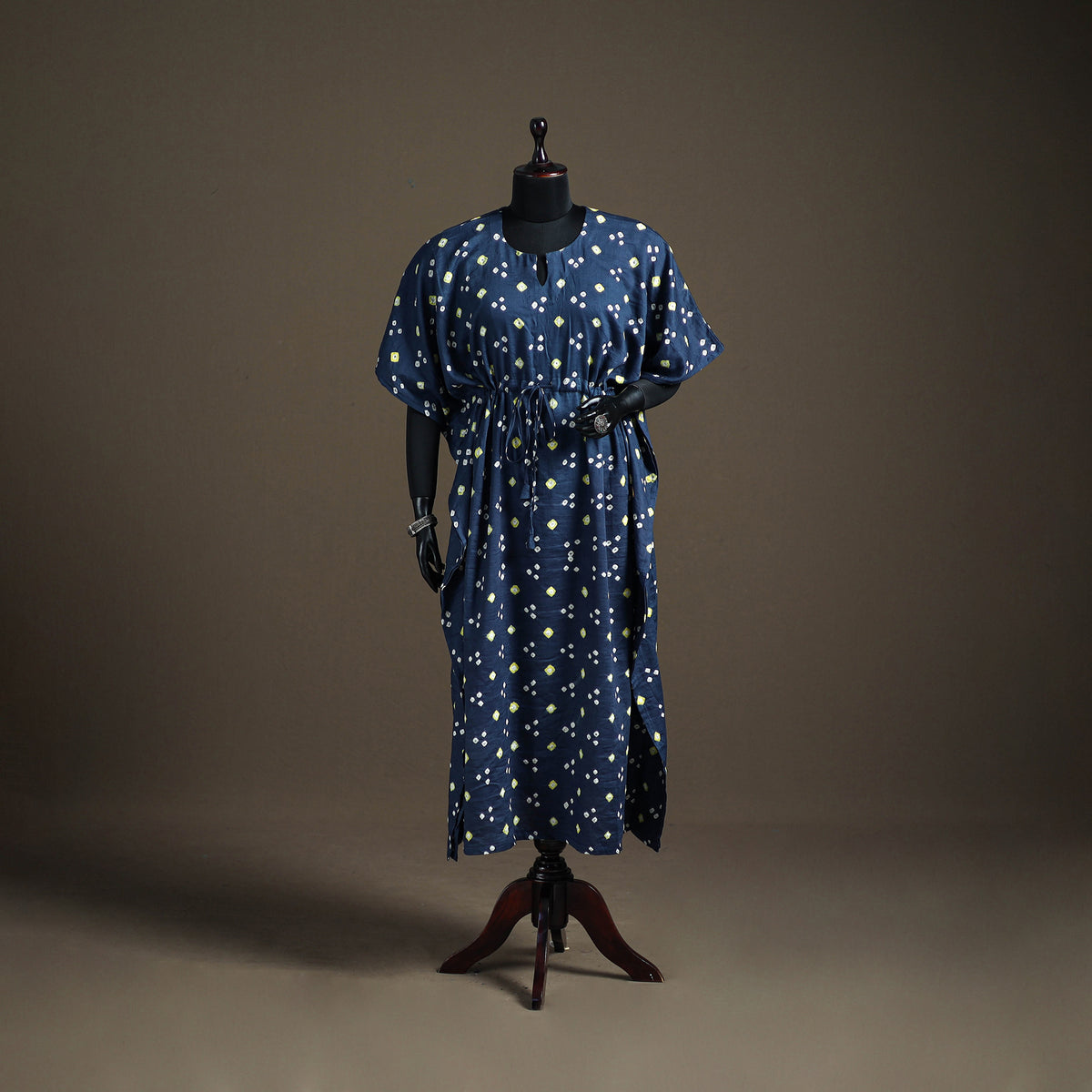 Bandhani Tie-Dye Cotton Long Kaftan 21