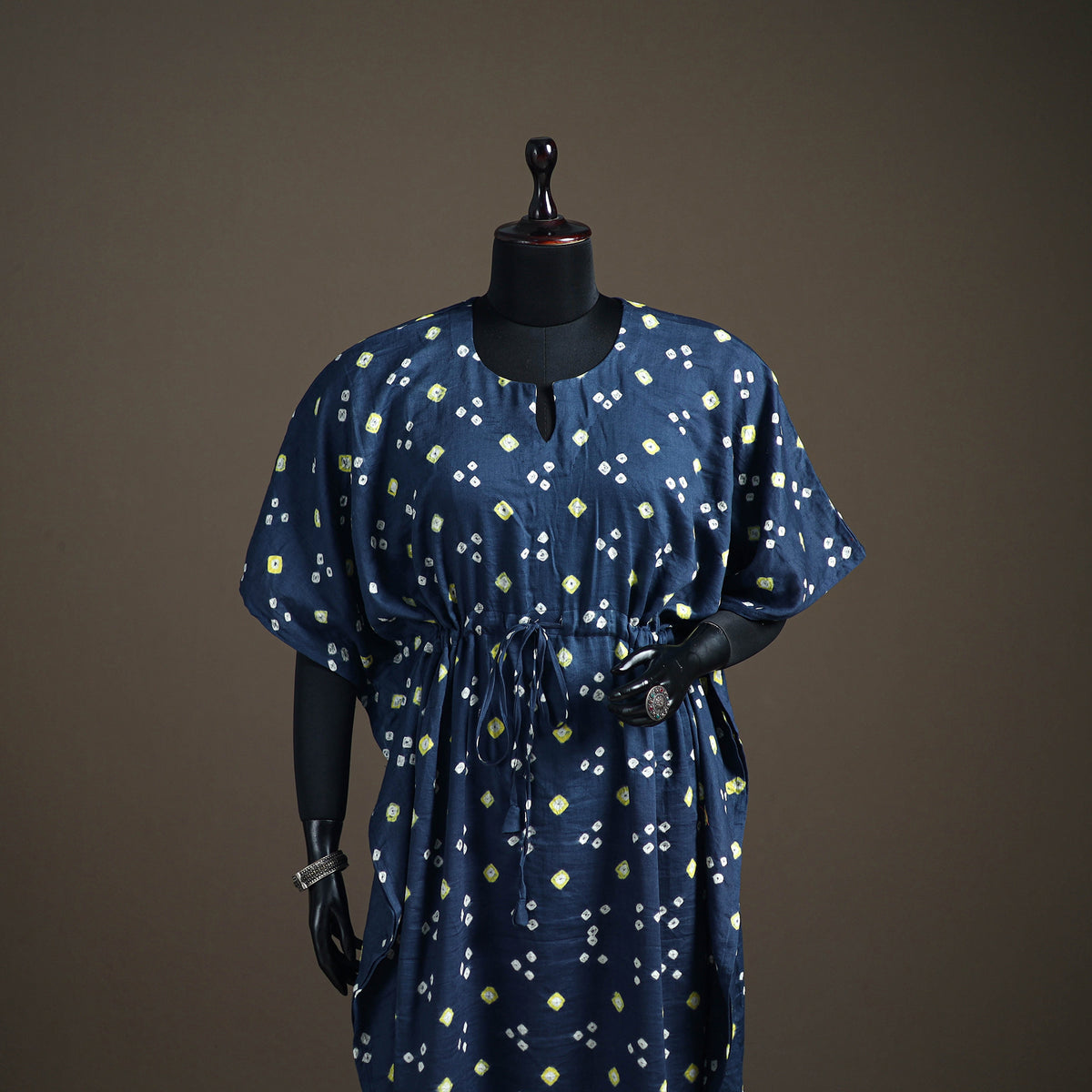 Bandhani Tie-Dye Cotton Long Kaftan 21