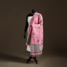 Kantha Hand Embroidered Khes Handwoven Cotton Dupatta 41