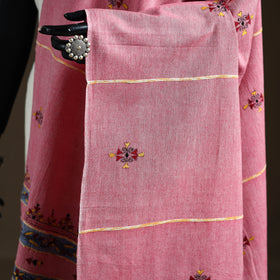 Kantha Hand Embroidered Khes Handwoven Cotton Dupatta 42