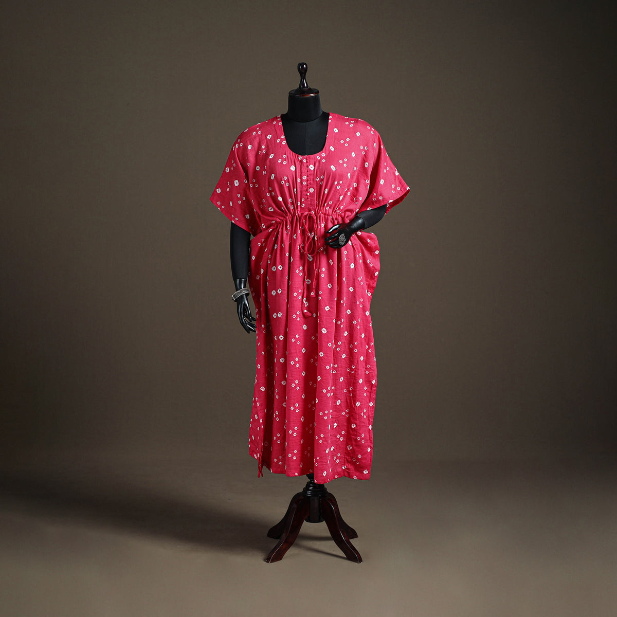 Bandhani Tie-Dye Cotton Long Kaftan 23