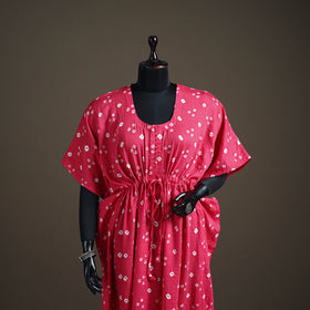Bandhani Tie-Dye Cotton Long Kaftan 23