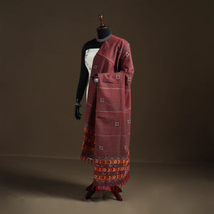 Kantha Hand Embroidered Khes Handwoven Cotton Dupatta 43