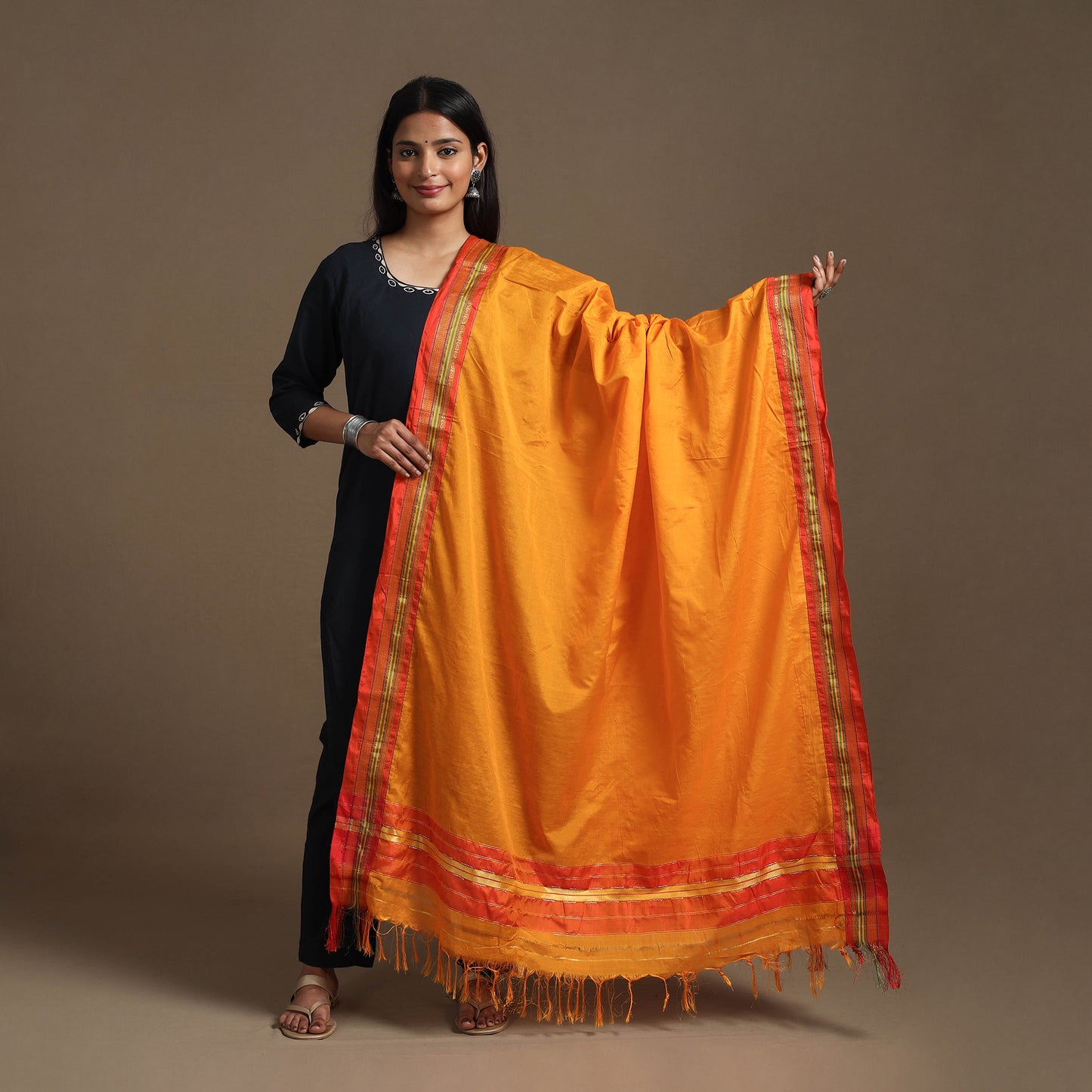 Dharwad Silk Cotton Plain Dupatta 29