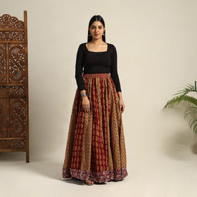  Multicolor 24 Kali Patchwork Cotton Bagh Print Skirt
