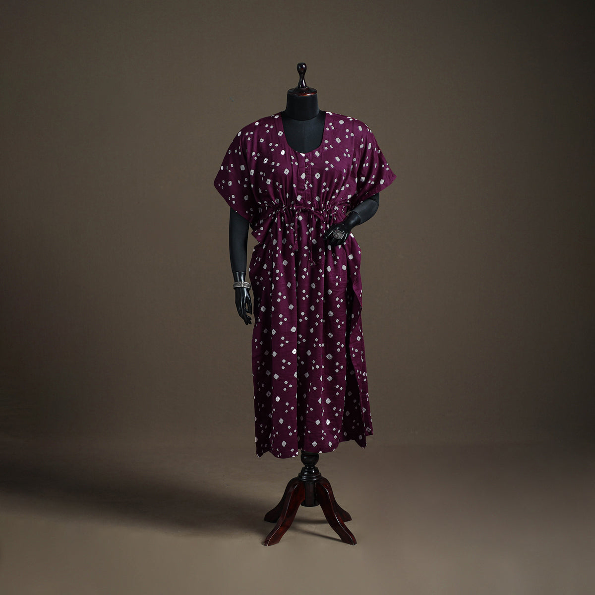 Bandhani Tie-Dye Cotton Long Kaftan 24