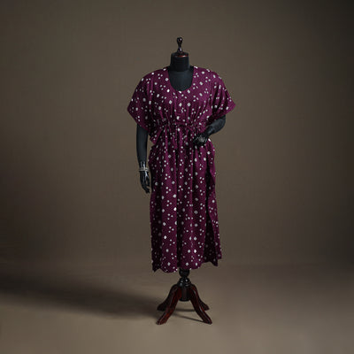 Bandhani Tie-Dye Cotton Long Kaftan 24