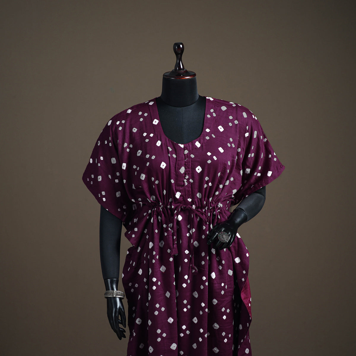 Bandhani Tie-Dye Cotton Long Kaftan 24