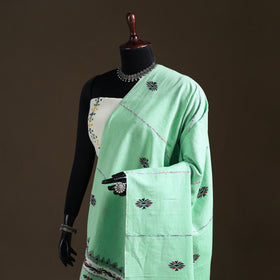 Kantha Hand Embroidered Khes Handwoven Cotton Dupatta 44