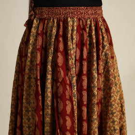 Multicolor 24 Kali Patchwork Cotton Bagh Print Skirt
