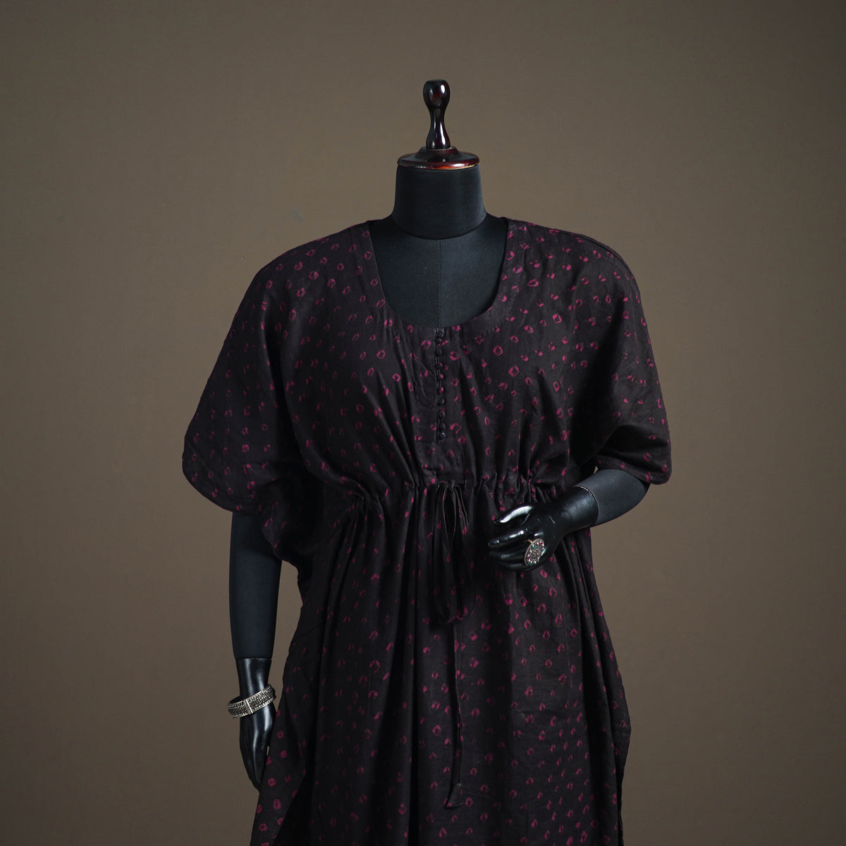 Bandhani Tie-Dye Cotton Long Kaftan 25