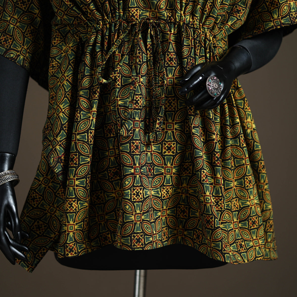 Ajrakh Hand Block Print Natural Dyed Cotton Short Kaftan 26