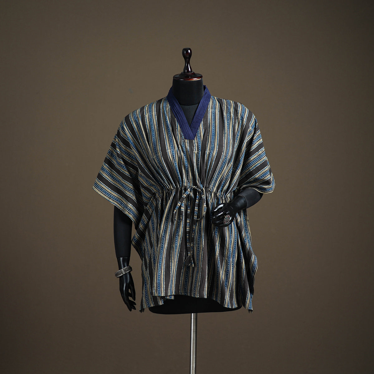 Ajrakh Hand Block Print Natural Dyed Cotton Short Kaftan 27