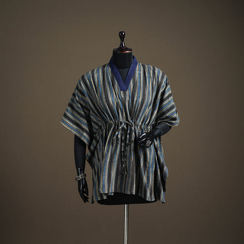 Ajrakh hand block print natural dyed cotton short kaftan 27