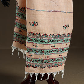 Kantha Hand Embroidered Khes Handwoven Cotton Dupatta 45