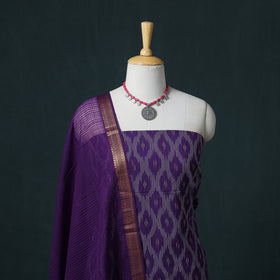 Pochampally Ikat Cotton Unstitched Dress Material: Kurta & Dupatta 06