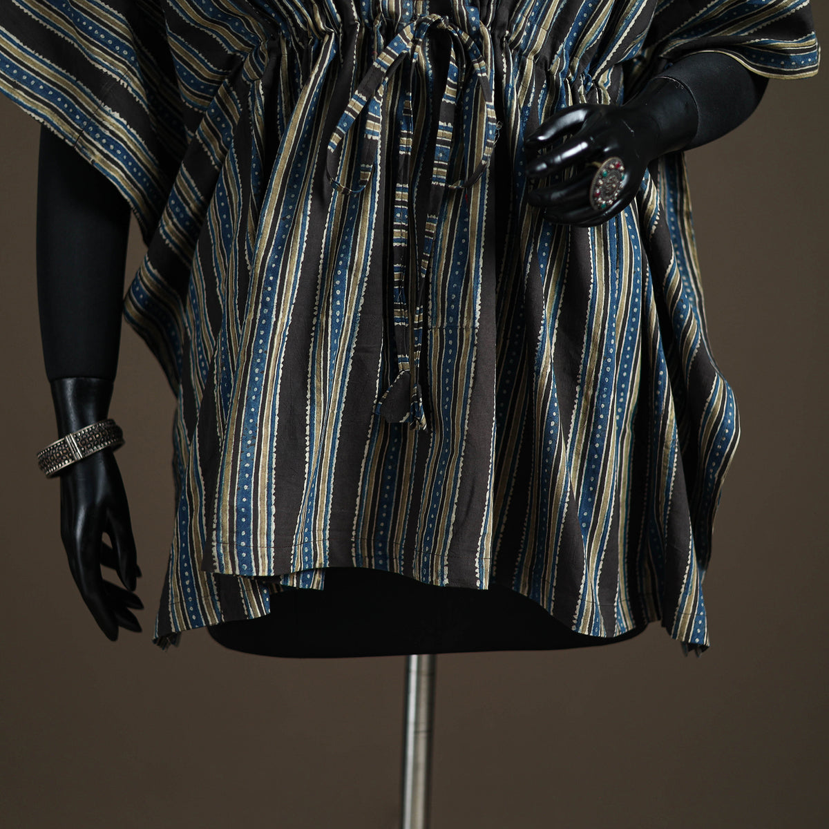 Ajrakh Hand Block Print Natural Dyed Cotton Short Kaftan 27