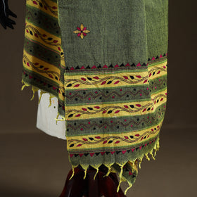 Kantha Hand Embroidered Khes Handwoven Cotton Dupatta 46