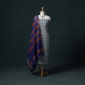 Pochampally Ikat Cotton Unstitched Dress Material: Kurta & Dupatta 07