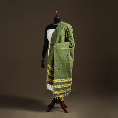 Kantha Hand Embroidered Khes Handwoven Cotton Dupatta 47