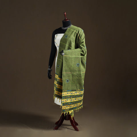 Kantha Hand Embroidered Khes Handwoven Cotton Dupatta 47