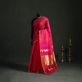 Handloom Zari Buti Maheshwari Silk Saree 26