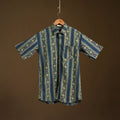 Natural Dyed Hand Block Print Cotton Men Half Sleeve Ajrakh Shirt 04