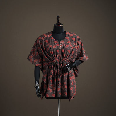 Ajrakh Hand Block Print Natural Dyed Cotton Short Kaftan 28