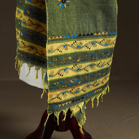 Kantha Hand Embroidered Khes Handwoven Cotton Dupatta 47
