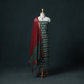 Pochampally Ikat Cotton Unstitched Dress Material: Kurta & Dupatta 08