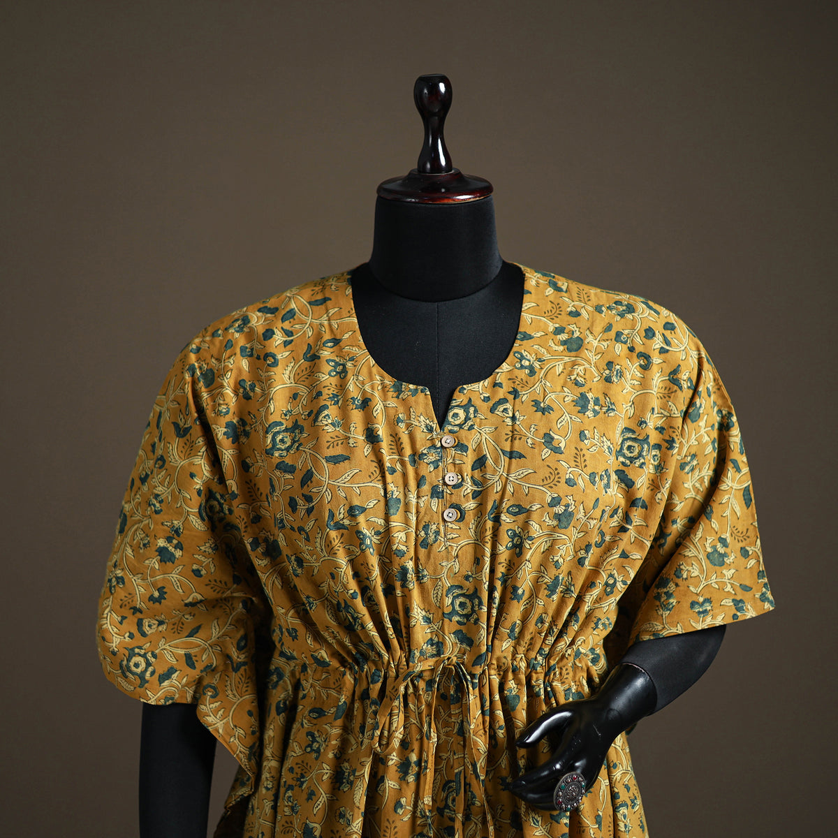 Ajrakh Hand Block Print Natural Dyed Cotton Short Kaftan 29