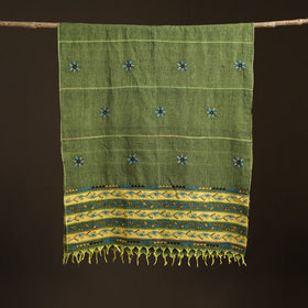 Kantha Hand Embroidered Khes Handwoven Cotton Dupatta 47