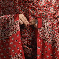 Red - Ajrakh Modal Silk Dupatta with Zari Border 41