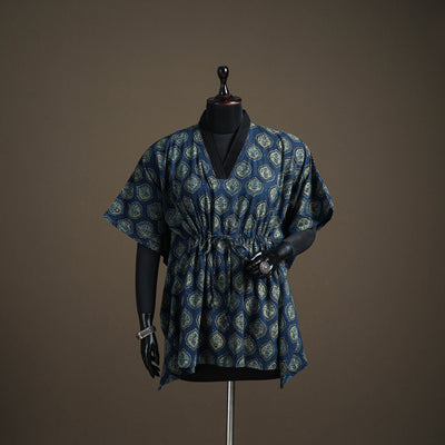 Ajrakh Hand Block Print Natural Dyed Cotton Short Kaftan 30