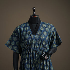 Ajrakh Hand Block Print Natural Dyed Cotton Short Kaftan 30