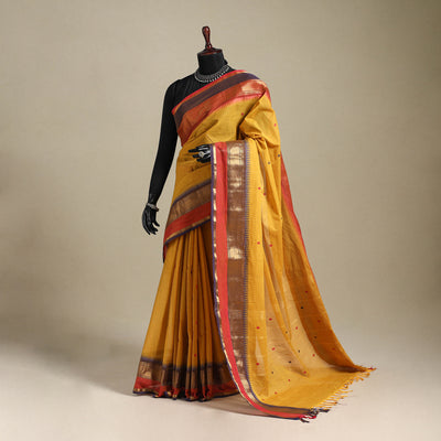 Yellow - kandangi thread buti chettinad cotton saree