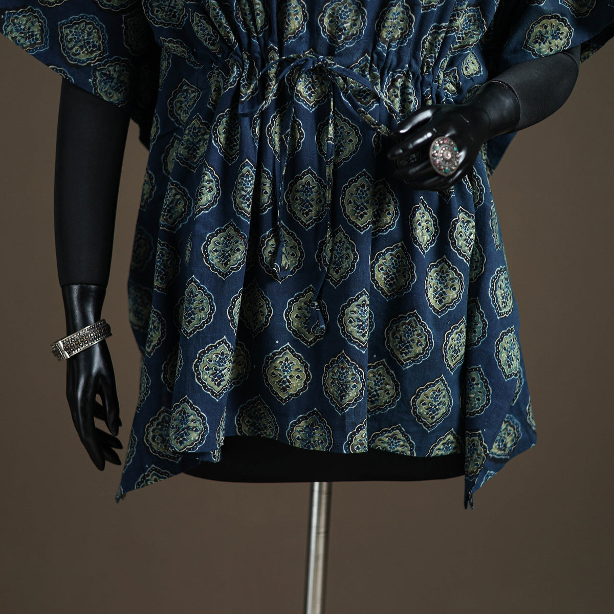 Ajrakh Hand Block Print Natural Dyed Cotton Short Kaftan 30