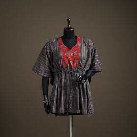 Ajrakh Hand Block Print Natural Dyed Cotton Short Kaftan 31