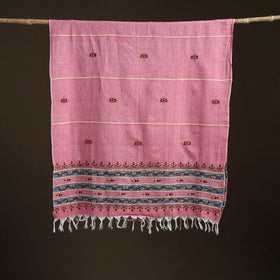 Kantha Hand Embroidered Khes Handwoven Cotton Dupatta 42