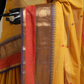 Yellow - kandangi thread buti chettinad cotton saree