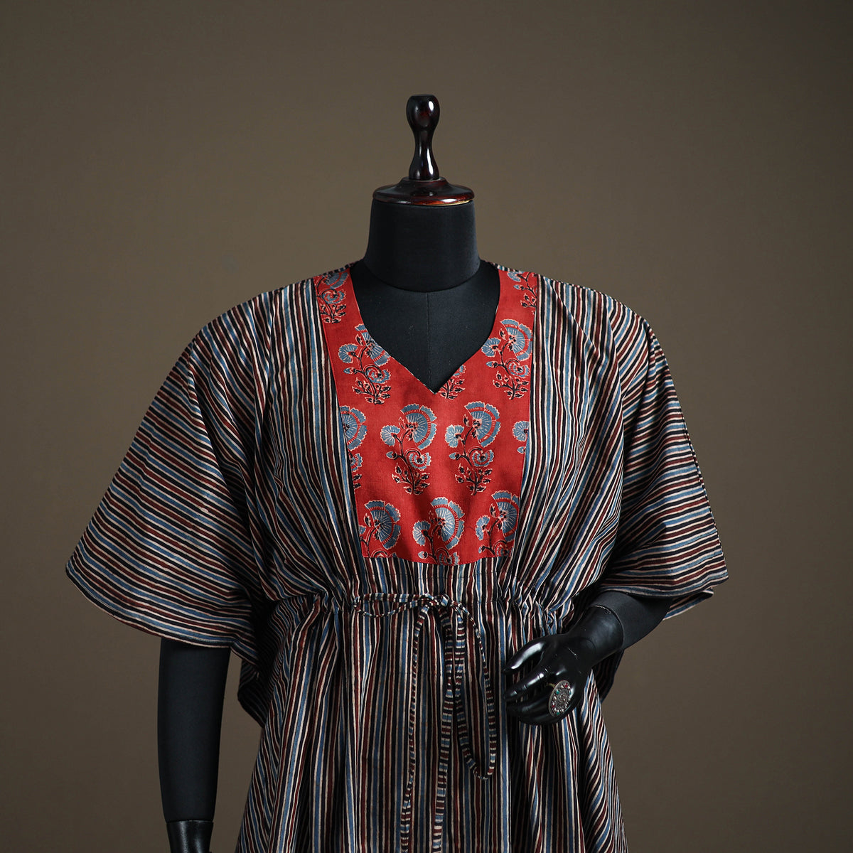 Ajrakh Hand Block Print Natural Dyed Cotton Short Kaftan 31