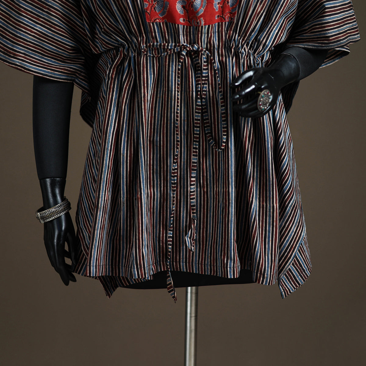 Ajrakh Hand Block Print Natural Dyed Cotton Short Kaftan 31