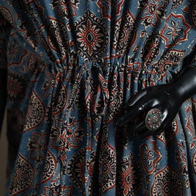 Ajrakh Hand Block Print Natural Dyed Cotton Short Kaftan 33