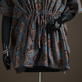 Ajrakh Hand Block Print Natural Dyed Cotton Short Kaftan 33