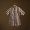 Natural Dyed Hand Block Print Cotton Men Half Sleeve Ajrakh Shirt 06