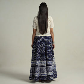 Buy Hand Batik Printed Running Stitch Cotton Long Skirt 52 Online l iTokri.com