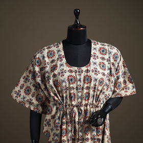 Ajrakh Hand Block Print Natural Dyed Cotton Short Kaftan 34