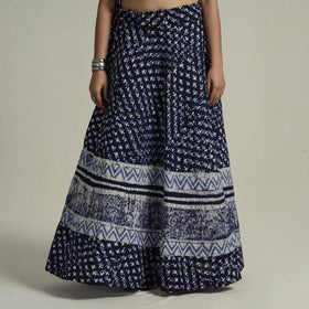 Buy Hand Batik Printed Running Stitch Cotton Long Skirt 52 Online l iTokri.com